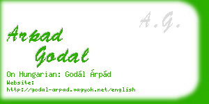 arpad godal business card